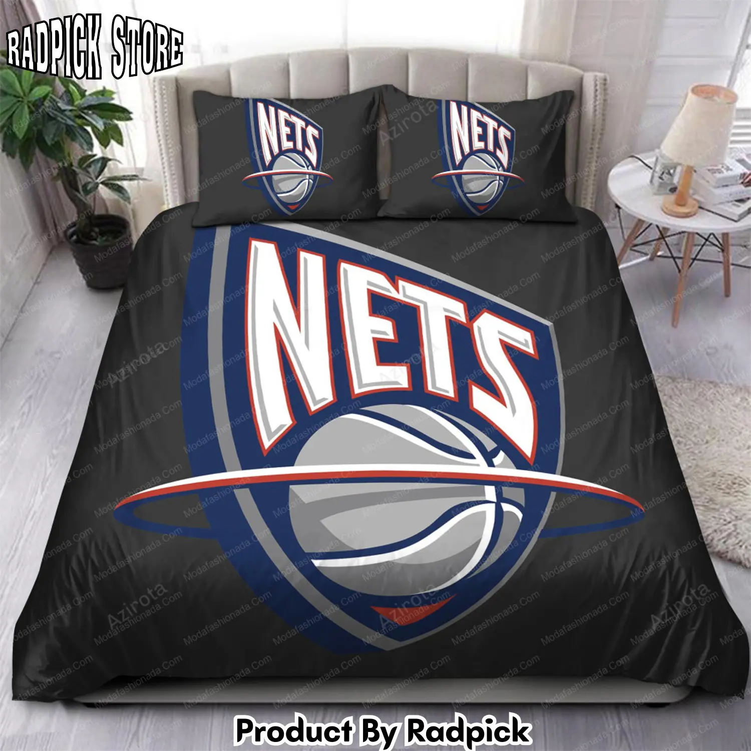Radpick logo brooklyn nets 142 bedding sets rp3279023